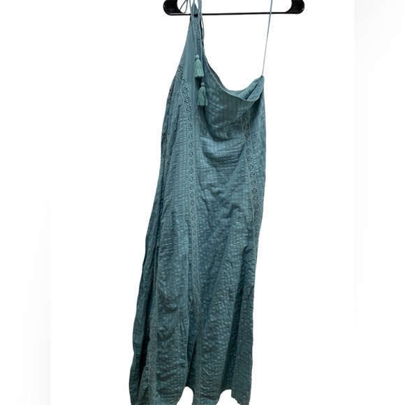 Free People Dresses & Skirts - Free People Bella one shoulder Maxi dress teal full skirt